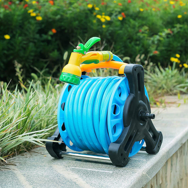 Furtun de gradina Albastru, pe tambur AT PERFORMANCE®, 20m, Inclusiv duza si cuplaj